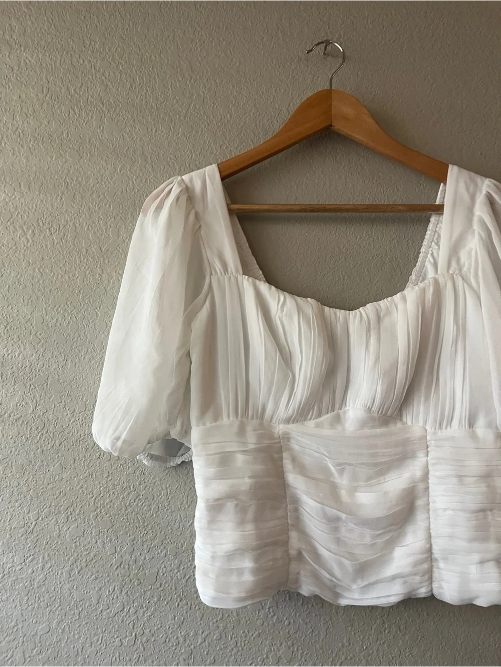 Abercrombie & Fitch Milkmaid White Puff Sleeve Square Neck Blouse Medium